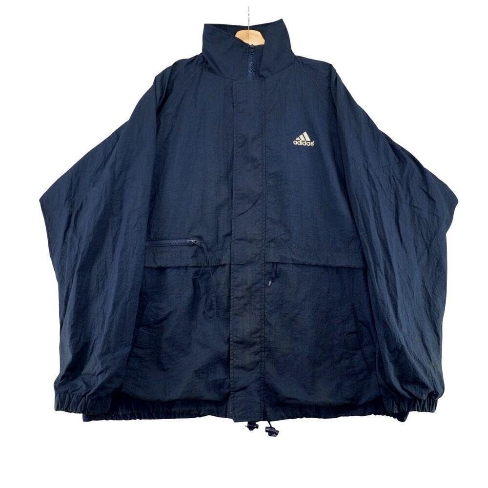 Vintage Adidas Jay Collection Windbreaker Jacket – Navy Blue – Men’s Size L